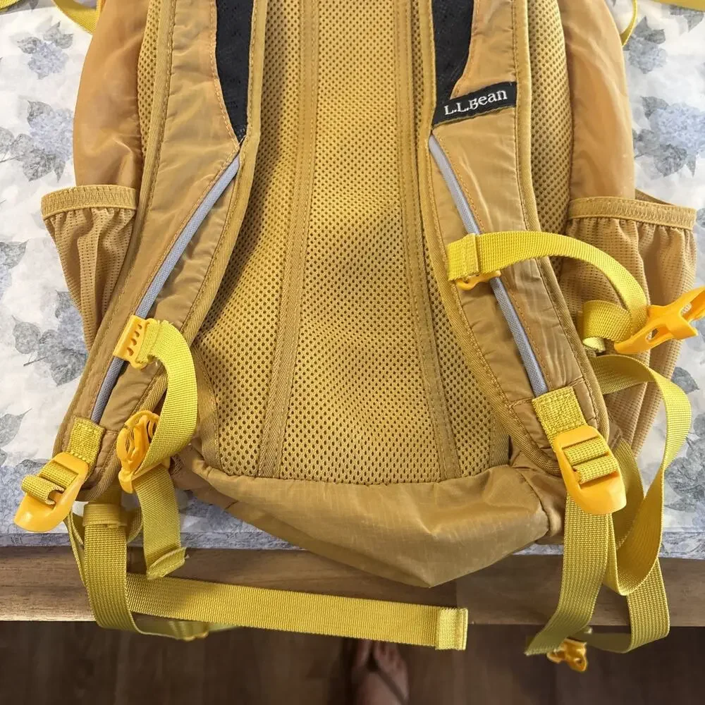 LL Bean Yellow Stowaway Backpack￼